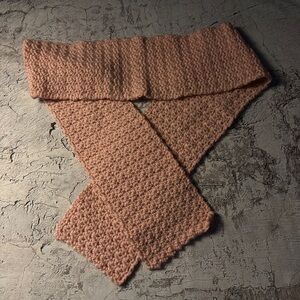 Women’s Handmade Crochet Scarf, Soft Pink, New